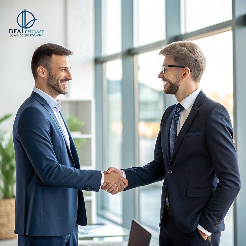 Business partnership handshake